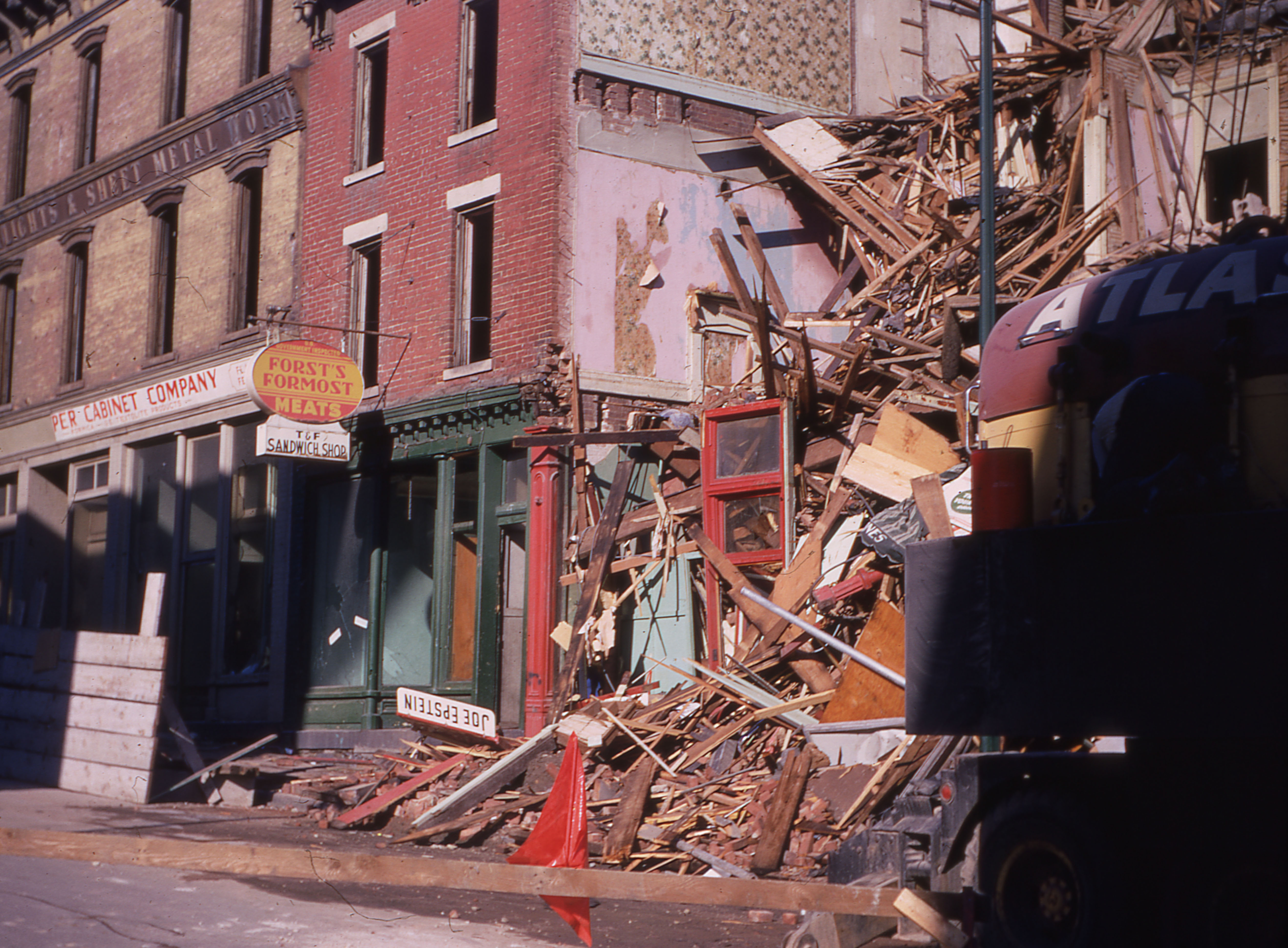 Photo of a demolished store