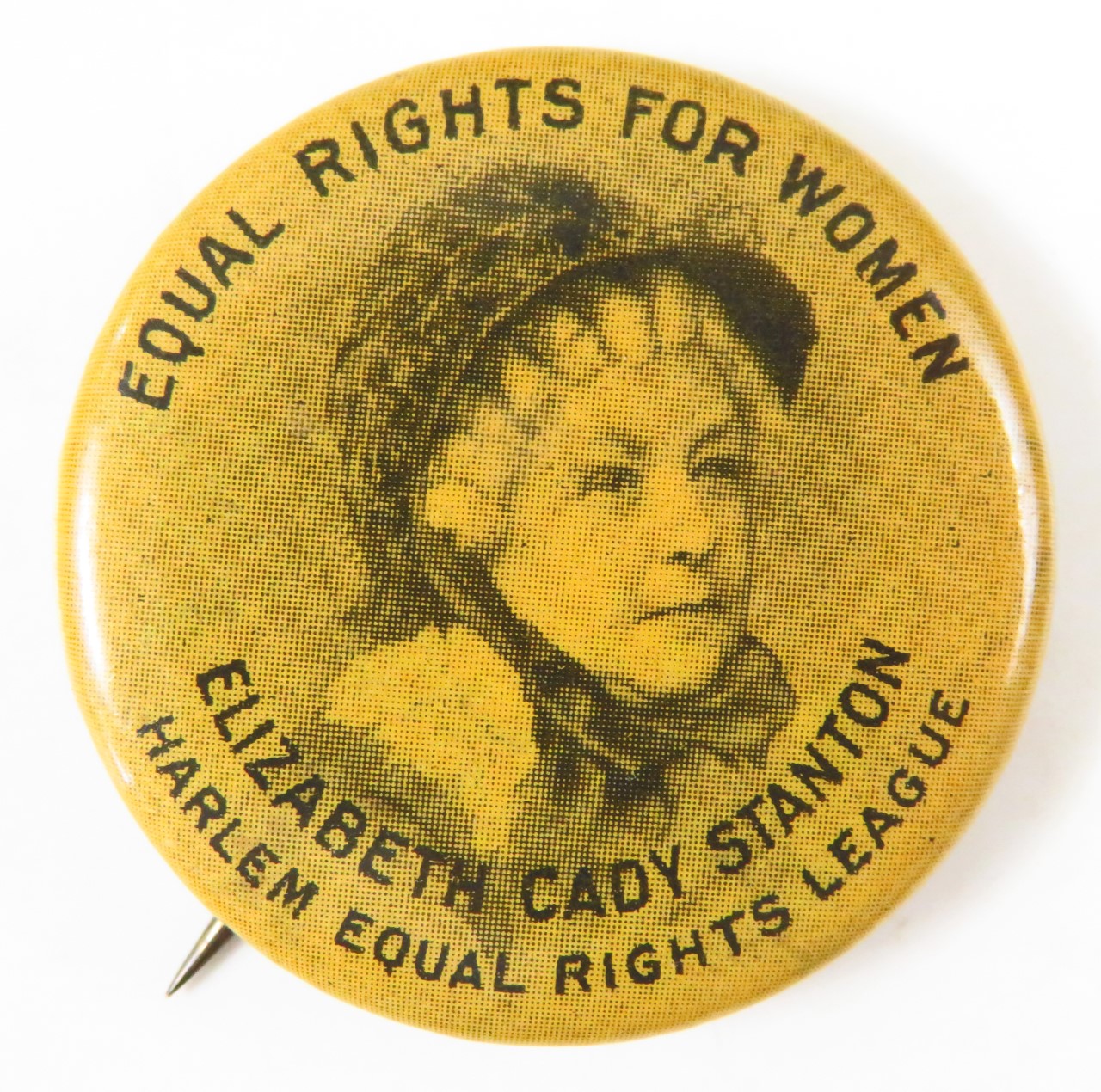 Button with portrait of Elizabeth Cady Stanton